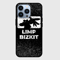 Чехол iPhone 13 Pro Limp Bizkit с потертостями на темном фоне