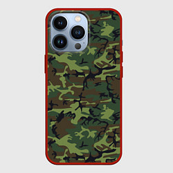 Чехол iPhone 13 Pro Камуфляж лес - мелкий