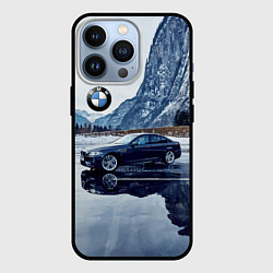 Чехол для iPhone 13 Pro БМВ у горного озера, цвет: 3D-черный