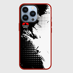 Чехол iPhone 13 Pro Mitsubishi - черно-белая абстракция