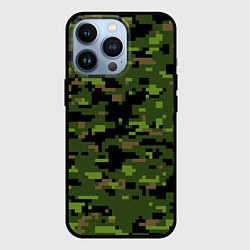 Чехол iPhone 13 Pro Камуфляж лесной пиксель