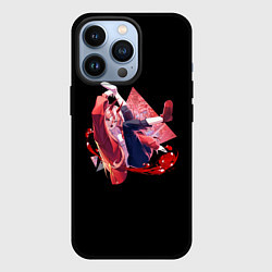 Чехол iPhone 13 Pro Человек-бензопила Пауэр на чёрном фоне