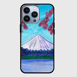 Чехол для iPhone 13 Pro Цветение сакуры Фудзияма, цвет: 3D-черный