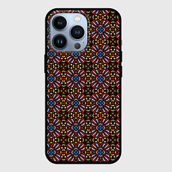 Чехол для iPhone 13 Pro Витражи - круглые, цвет: 3D-черный