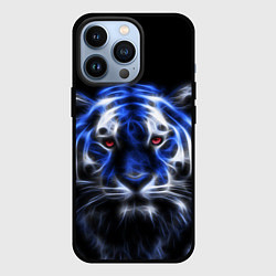 Чехол iPhone 13 Pro Синий неоновый тигр