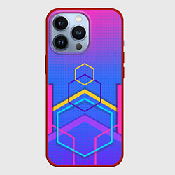 Чехол iPhone 13 Pro Многоцветный градиент с геометрическими фигурами