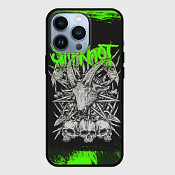 Чехол для iPhone 13 Pro Slipknot green logo, цвет: 3D-черный