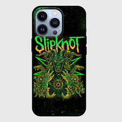 Чехол для iPhone 13 Pro Slipknot green satan, цвет: 3D-черный