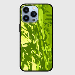 Чехол iPhone 13 Pro Зеленый абстрактный камуфляж