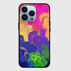 Чехол для iPhone 13 Pro Разноцветный дым, цвет: 3D-черный