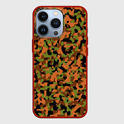 Чехол iPhone 13 Pro Камуфляж осенний лес мелкий