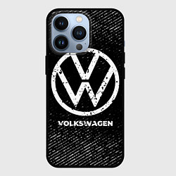 Чехол iPhone 13 Pro Volkswagen с потертостями на темном фоне