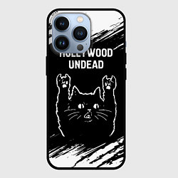 Чехол iPhone 13 Pro Группа Hollywood Undead и рок кот