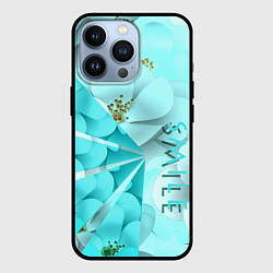 Чехол для iPhone 13 Pro Нежный цветочный smile, цвет: 3D-черный