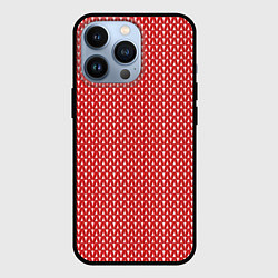 Чехол для iPhone 13 Pro Вязанное полотно - Красное, цвет: 3D-черный