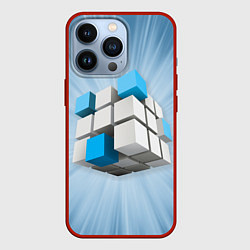 Чехол для iPhone 13 Pro Трёхцветный кубик Рубика, цвет: 3D-красный