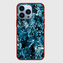 Чехол для iPhone 13 Pro Гранж - абстрактные синие разводы, цвет: 3D-красный