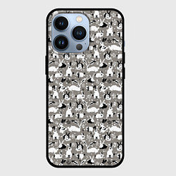 Чехол для iPhone 13 Pro Кролики пятнистые, цвет: 3D-черный