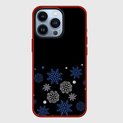 Чехол для iPhone 13 Pro Снежинки - Новогодние, цвет: 3D-красный