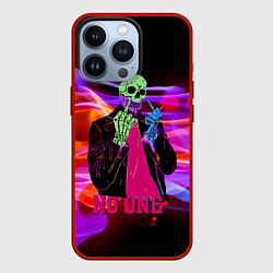 Чехол для iPhone 13 Pro Никто - Skull - Flame, цвет: 3D-красный