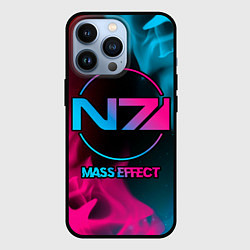Чехол iPhone 13 Pro Mass Effect - neon gradient