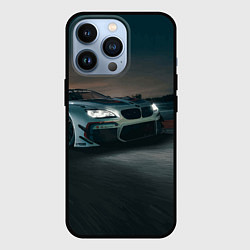 Чехол для iPhone 13 Pro Бэха на ночной гоночной трассе - M Performance, цвет: 3D-черный
