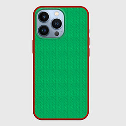 Чехол iPhone 13 Pro Зеленый вязаный свитер
