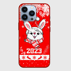 Чехол iPhone 13 Pro Праздничный кролик 2023
