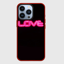 Чехол iPhone 13 Pro Love - неоновая надпись