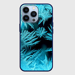 Чехол для iPhone 13 Pro Голубой лед - иней, цвет: 3D-тёмно-синий