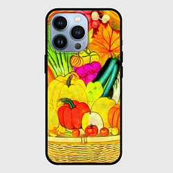 Чехол для iPhone 13 Pro Плетеная корзина, полная фруктов и овощей, цвет: 3D-черный