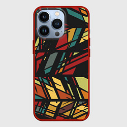 Чехол для iPhone 13 Pro Абстракция в разноцветных линиях, цвет: 3D-красный