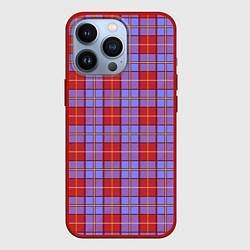 Чехол для iPhone 13 Pro Ткань Шотландка красно-синяя, цвет: 3D-красный