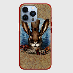 Чехол для iPhone 13 Pro Ретро кролик, цвет: 3D-красный
