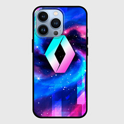 Чехол iPhone 13 Pro Renault неоновый космос