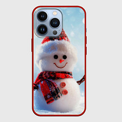 Чехол для iPhone 13 Pro Снеговичёк, цвет: 3D-красный