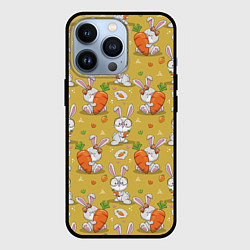 Чехол iPhone 13 Pro Милый кролик с морковкой