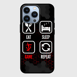 Чехол iPhone 13 Pro Eat, sleep, Doom, repeat