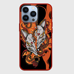 Чехол iPhone 13 Pro Огненная маска кицунэ