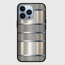 Чехол iPhone 13 Pro Металлические полосы - текстура алюминия