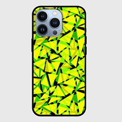 Чехол для iPhone 13 Pro Желтый геометрический узор, цвет: 3D-черный