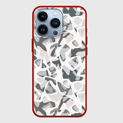 Чехол для iPhone 13 Pro Абстрактный пятнистый узор Камуфляж зимний, цвет: 3D-красный