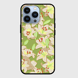 Чехол iPhone 13 Pro Нежные цветы - лилии: цветной паттерн