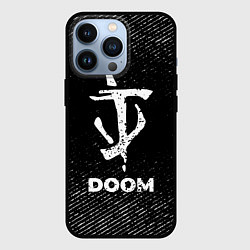 Чехол iPhone 13 Pro Doom с потертостями на темном фоне