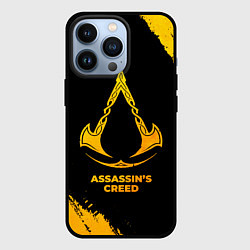 Чехол для iPhone 13 Pro Assassins Creed - gold gradient, цвет: 3D-черный