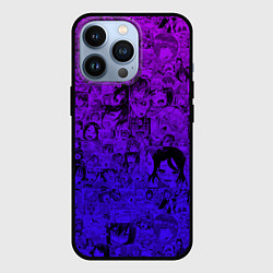Чехол для iPhone 13 Pro Ахегао яркий градиент, цвет: 3D-черный