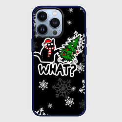 Чехол iPhone 13 Pro What котик роняет ёлку