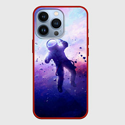 Чехол для iPhone 13 Pro Космонавт в безвоздушном пространстве, цвет: 3D-красный