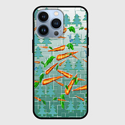 Чехол для iPhone 13 Pro Морковка в зимнем лесу, цвет: 3D-черный