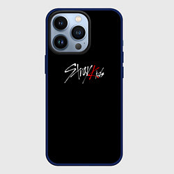 Чехол для iPhone 13 Pro Stray Kids white logo, цвет: 3D-тёмно-синий